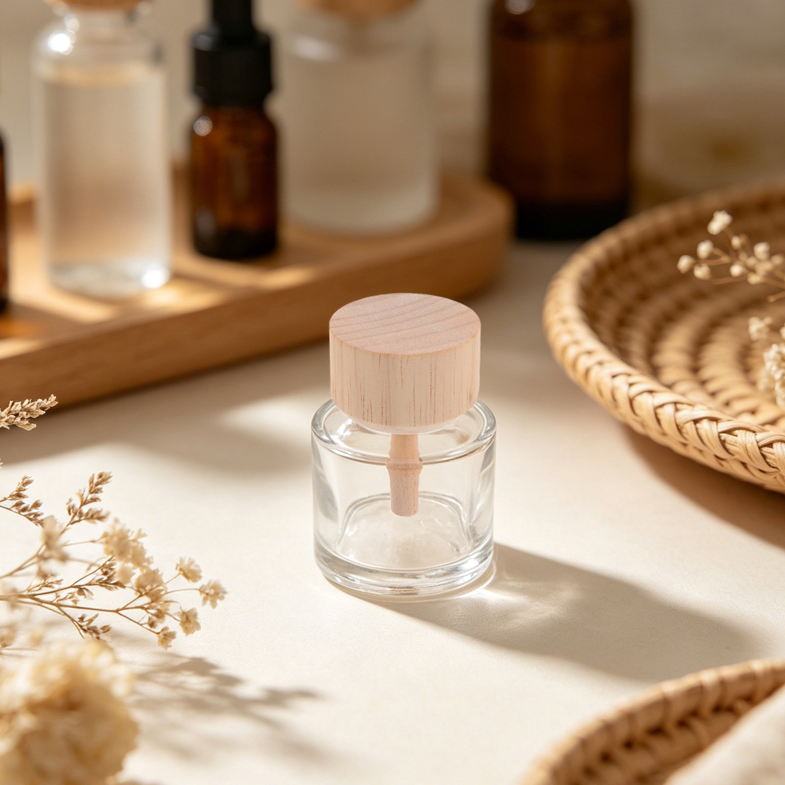 Home Fragrance Reeds - 2 Botellas de Vidrio Transparente para