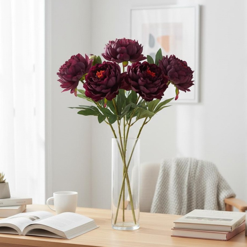 4 piezas de peonías artificial - Home Fragrance Edg reseña y precio