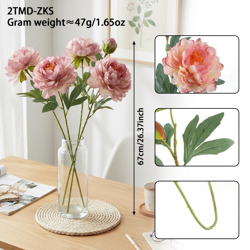 4 piezas de peonías artificial - Home Fragrance Edg reseña y precio